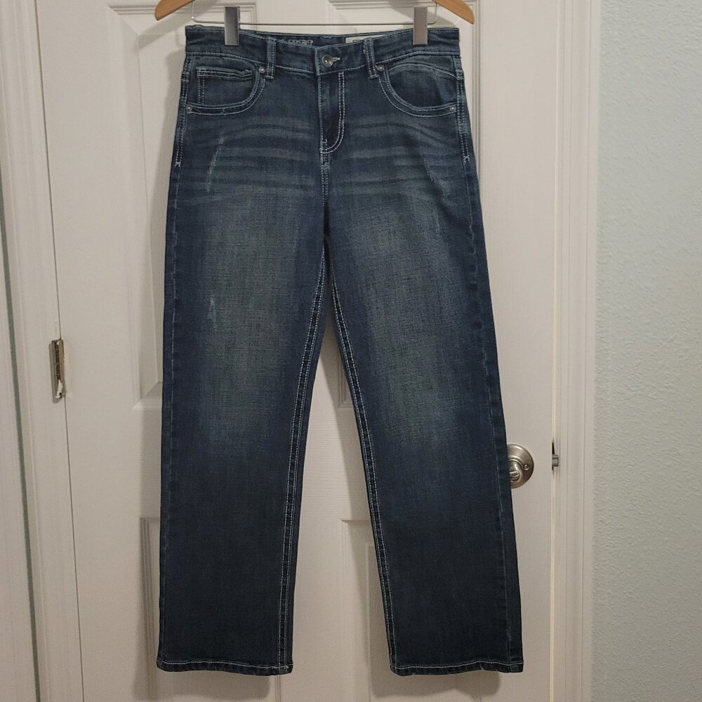 TK Axel Brand Stretch Classic Straight Denim Jeans Distressed Youth Size 18